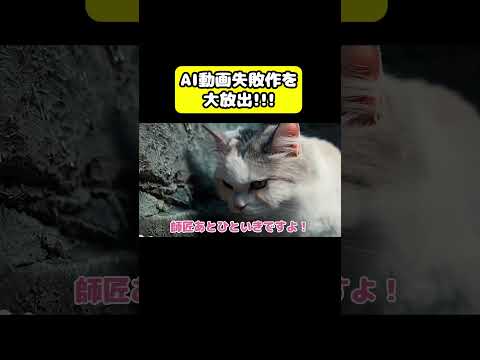 AI動画失敗作を大放出!!!　猫 おもしろ アテレコ ニャンチューバーつくし サムネイル