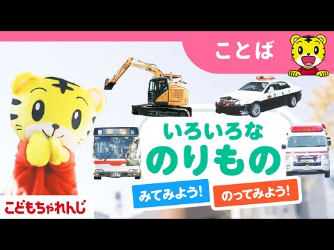 【11分のりもの大集合】しまじろうとバス・消防車に乗ってみよう！｜パトカー｜ごっこあそび｜しまじろう｜1･2･3歳向け サムネイル