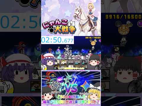 【にゃんこ大戦争】「Chat GPT」VS「Google Gemini」！どちらのAIが組んだ編成と立ち回りが速く勝て… サムネイル