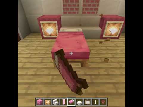 【マインクラフト】簡単に作れる可愛くておしゃれなベッド サムネイル