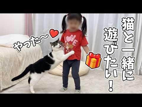 2歳の娘が猫のために買ってきたお土産に大喜びしすぎて、まさかのこうなりました…w