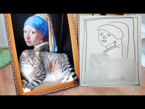 話題の猫スケッチ対決！よめぞーとねこぞーの実力を検証🤔