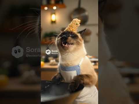 AIcatshorts funny catシャム猫16歳ガッツくん サムネイル