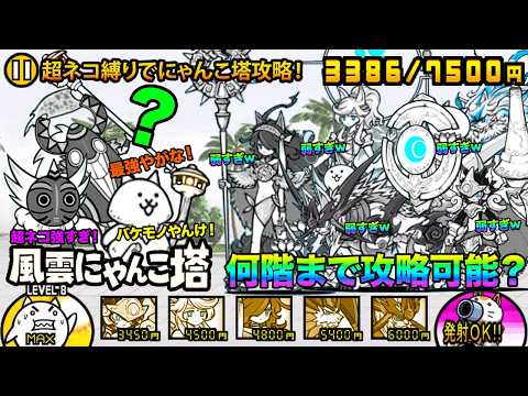 超ネコ祭が絶対引きたくなる！超ネコだけでにゃんこ塔の何階まで進めるか検証してみたら強すぎてヤバすぎた！　にゃんこ大戦争 サムネイル