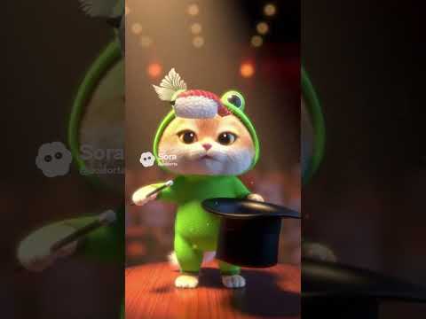 AIcatdanceshorts funny catマジックai サムネイル