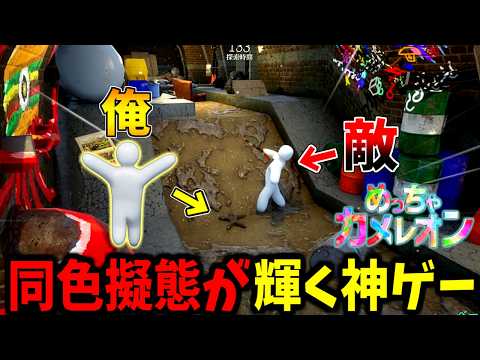 【めっちゃカメレオン】経験を活かした天才すぎる擬態で同色擬態かくれんぼ