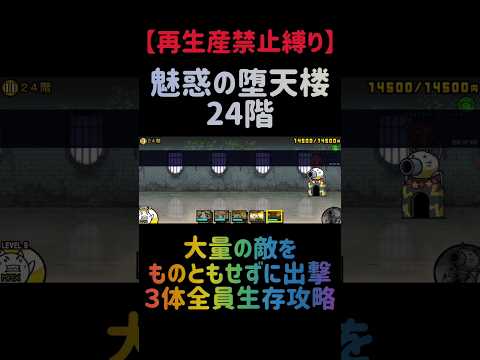 【再生産禁止縛り】ムートがいれば魅惑の堕天楼 24階を出撃３体のみで攻略出来る説 にゃんこ大戦争 サムネイル