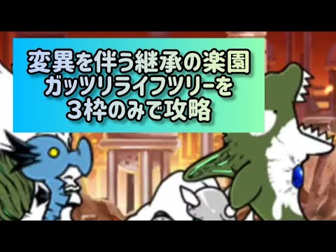 変異を伴う継承の楽園 ガッツリライフツリーを３枠のみで攻略【にゃんこ大戦争】 サムネイル