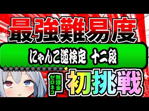 無課金ゼロネコ、ついに最強「にゃんこ道検定１２級」に挑戦したらやばすぎた・・・【にゃんこ大戦争】【ゆっくり実況】ゼロネ… サムネイル