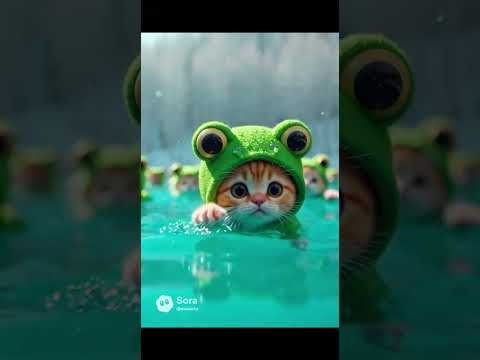 話題のAI猫たちが挑む！笑いと癒しの短編チャレンジ動画 サムネイル